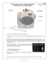 Water Heater A02 Installation 120V (DES018)