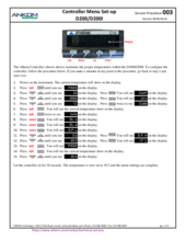 Controller Menu Set-up (DS003)