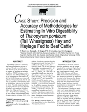 Precision and Accuracy of methodologies for estimating In Vitro Digestibility (Ricci, et al., 2009)