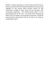 RFCI003 RF1 RF45 Chip Antenna Notice