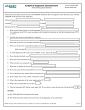 XT15 / XT10 Analytical Diagnostic Questionnaire (XTS001)